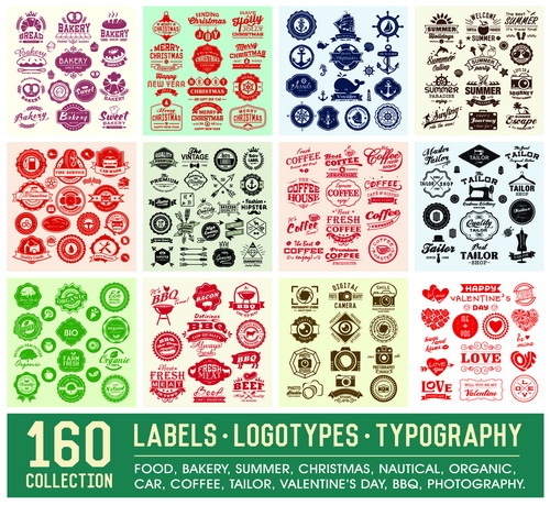 summer logotypes labels 