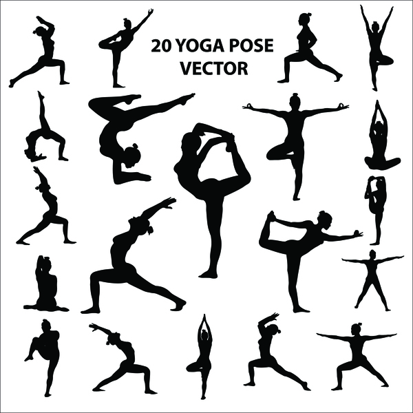 yoga silhouette pose 