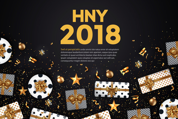 year new gold card black 2018 