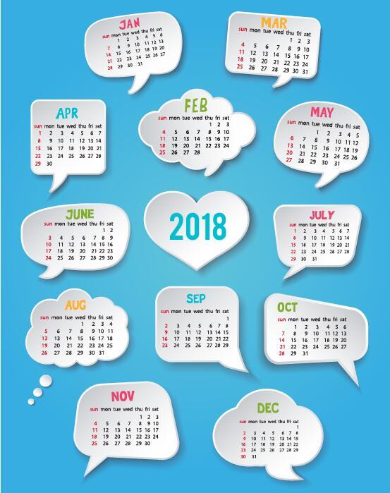 speech calendar bubbles 2018 