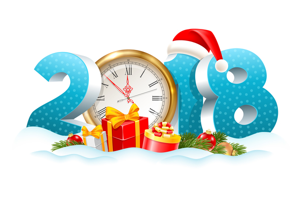 year new digits clock 2018 