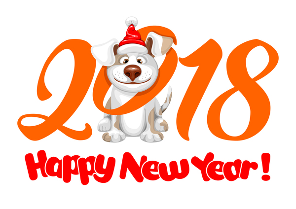 year happy dog 2018 