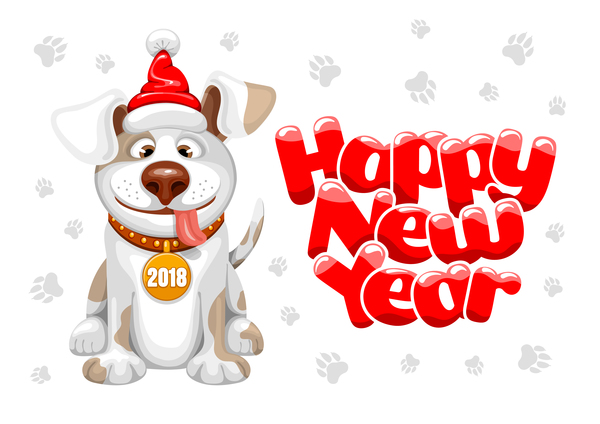 year happy dog 2018 
