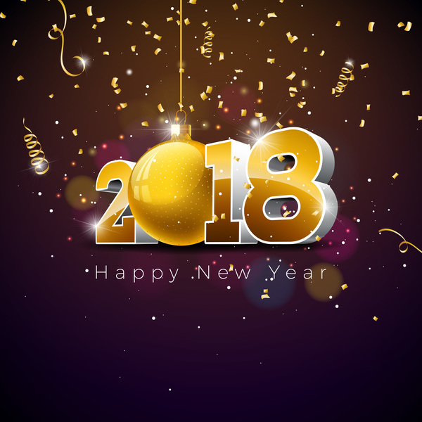 year new confetti 2018  
