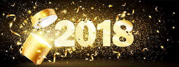 year new golden confetti 2018 