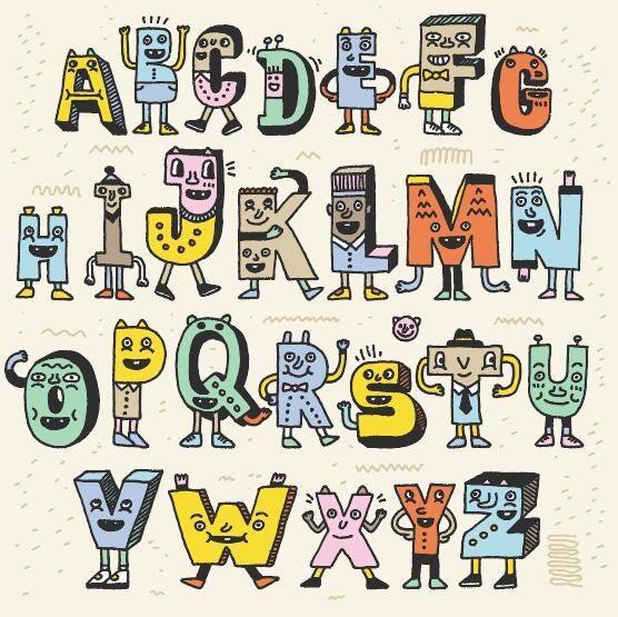 hand drawn alphabet 
