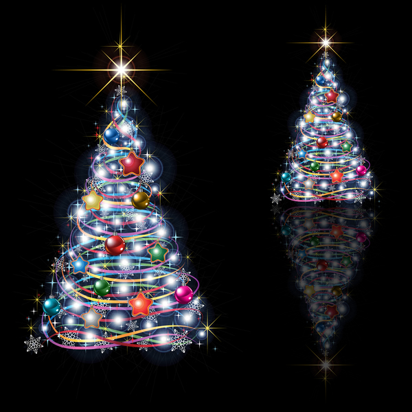 tree isolated christmas black abstract 