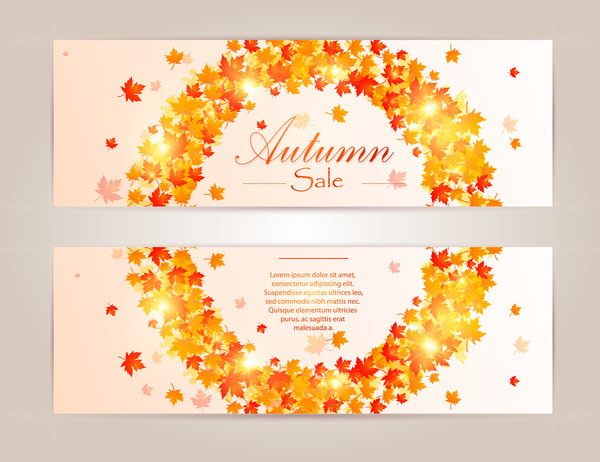 red leaves banner autumn 