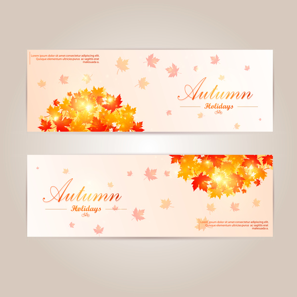 red leaves banner autumn  