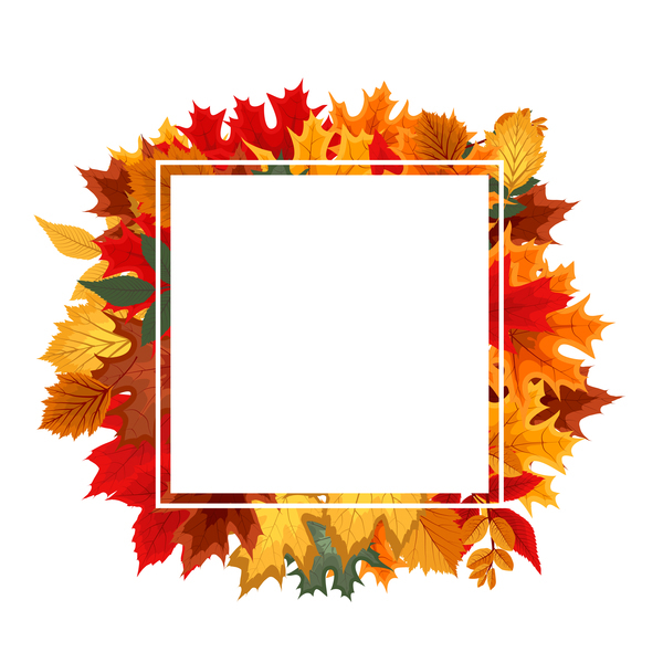 white leaves frame blank autumn 