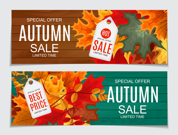 tags sale banners autumn 