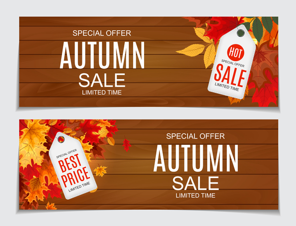 tags sale banners autumn  
