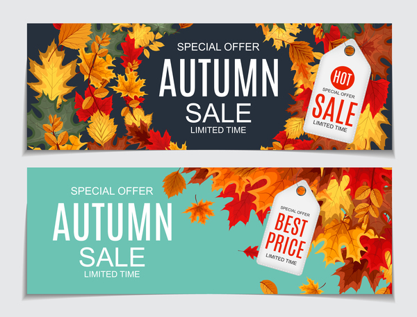 tags sale banners autumn 