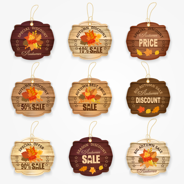 wooden tags sale autumn 