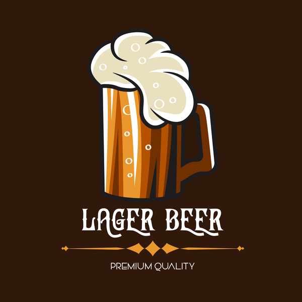Retro font emblem beer 