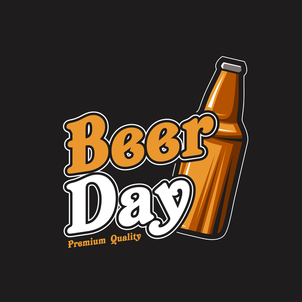 Retro font emblem beer 