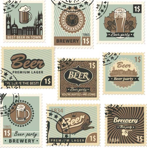 stamps postal beer 