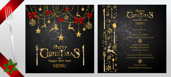year new menu christmas black 