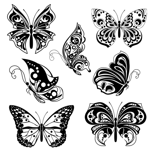 Download Black decor butterflies vector - WeLoveSoLo