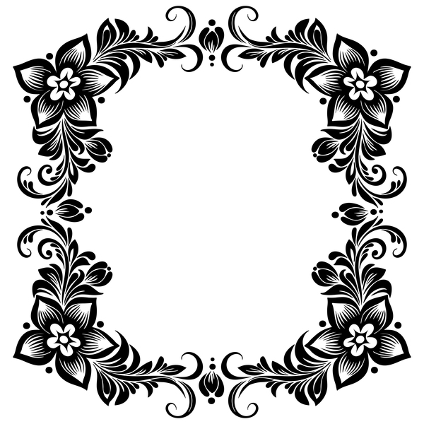 frame flower decorative black 