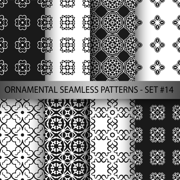 white seamless pattern ornament black 