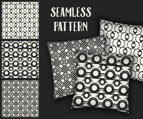 white seamless pattern mockup black  