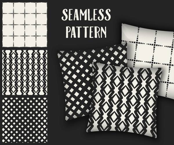 white seamless pattern mockup black 