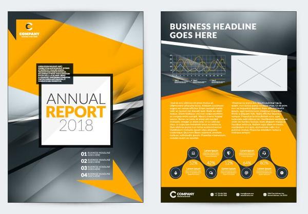 yellow flyer cover comany brochure black 