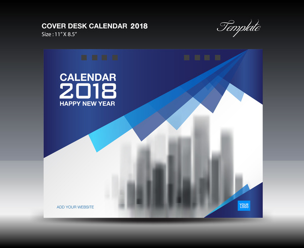 desk cover calendar blue 2018  