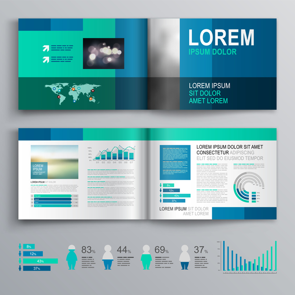 infographic cover brochure blue 