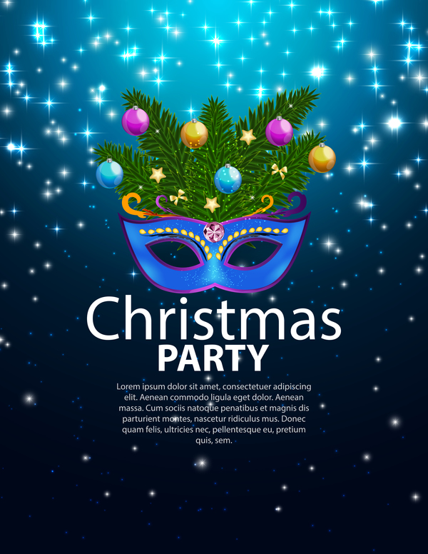 poster party christmas blue 