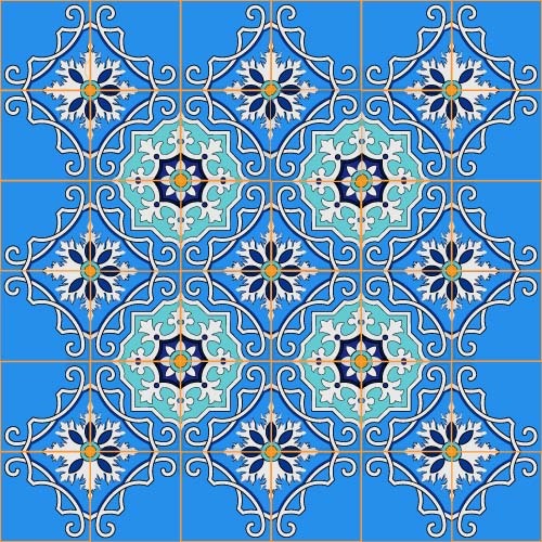 pattern floral decor blue 