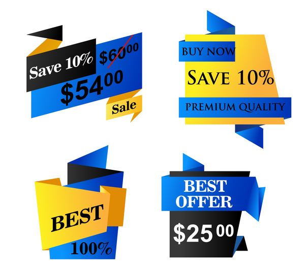 sale origami blue banners 