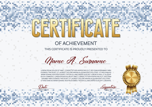 pixelated certificate blue 