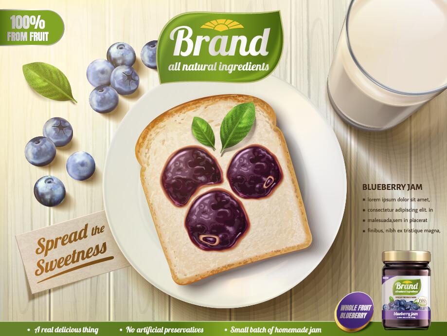 poster jam bread blueberry 