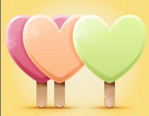 shapes ice heart cream bright 