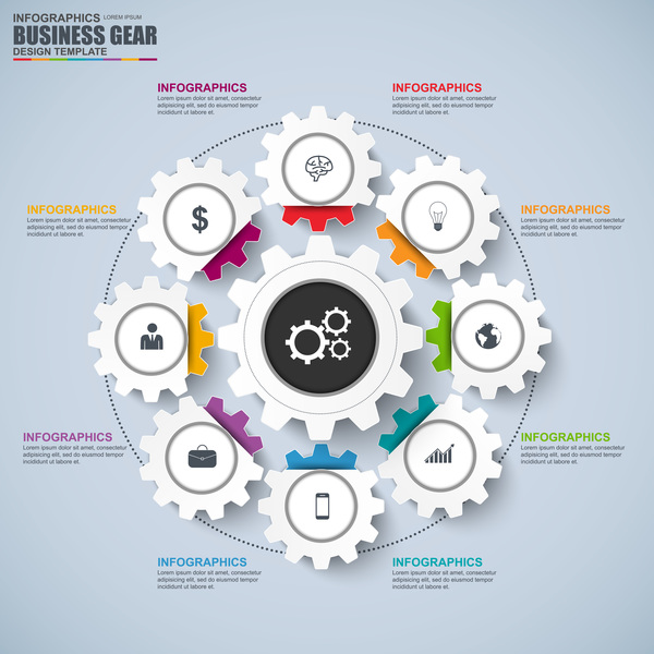 infographic gear business 