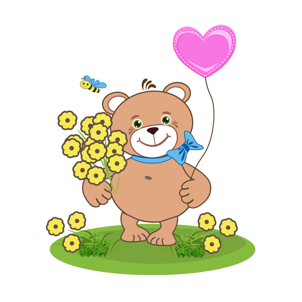 teddy heart cute cartoon bear 