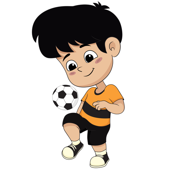 Cartoon kid with soccer vectors 03 - WeLoveSoLo