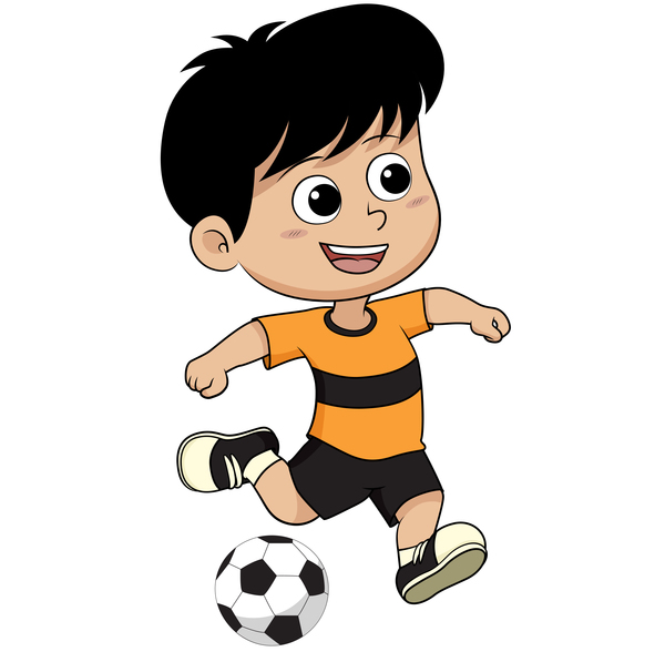 Cartoon kid with soccer vectors 10 - WeLoveSoLo