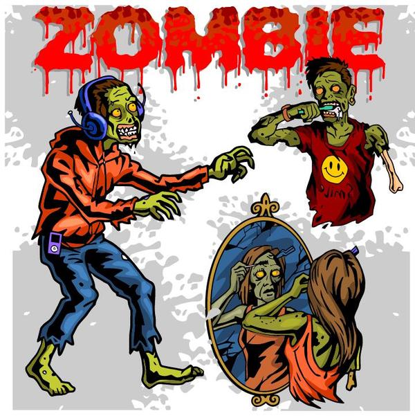 Cartoon zombie illustration vector set 06 - WeLoveSoLo