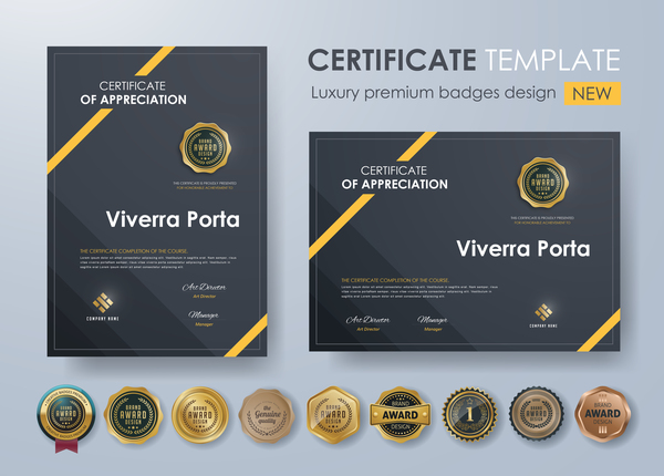 premium luxury certificate badges 