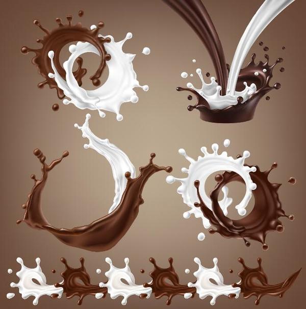 splashes milk chocolate 