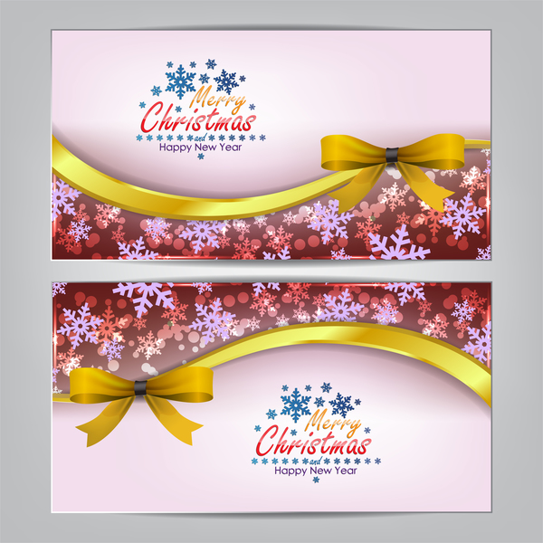 Christmas bows banners design vector 03 - WeLoveSoLo