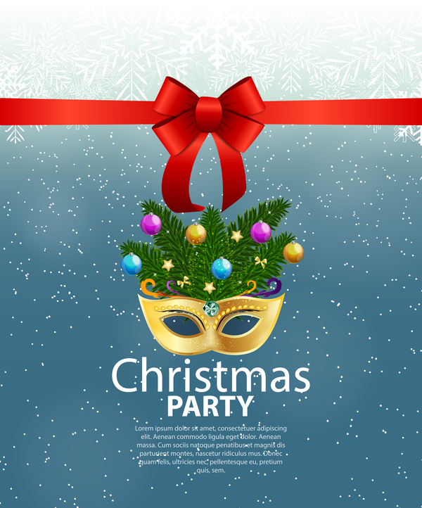 red poster party mask christmas bow 