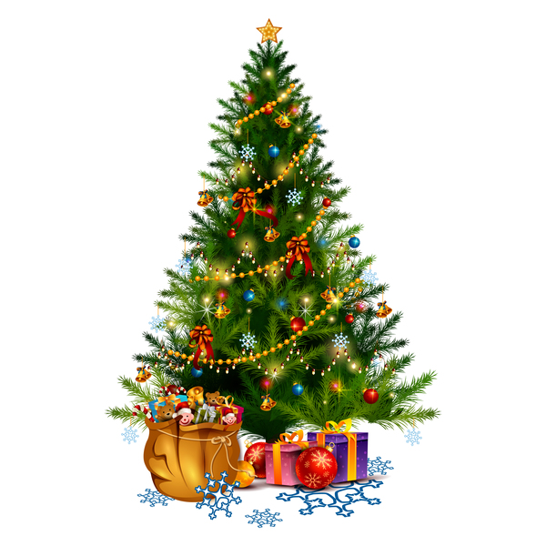Christmas Illustration With Tree And Presents Stock Vector 22d