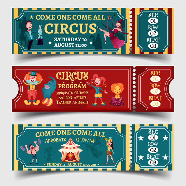 tickets template Circus 