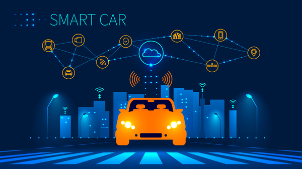 smart night infographic city car  