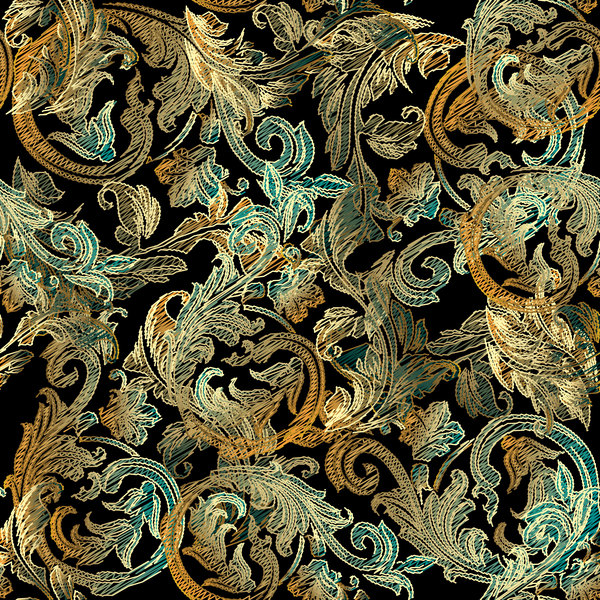 seamless pattern golden classical 