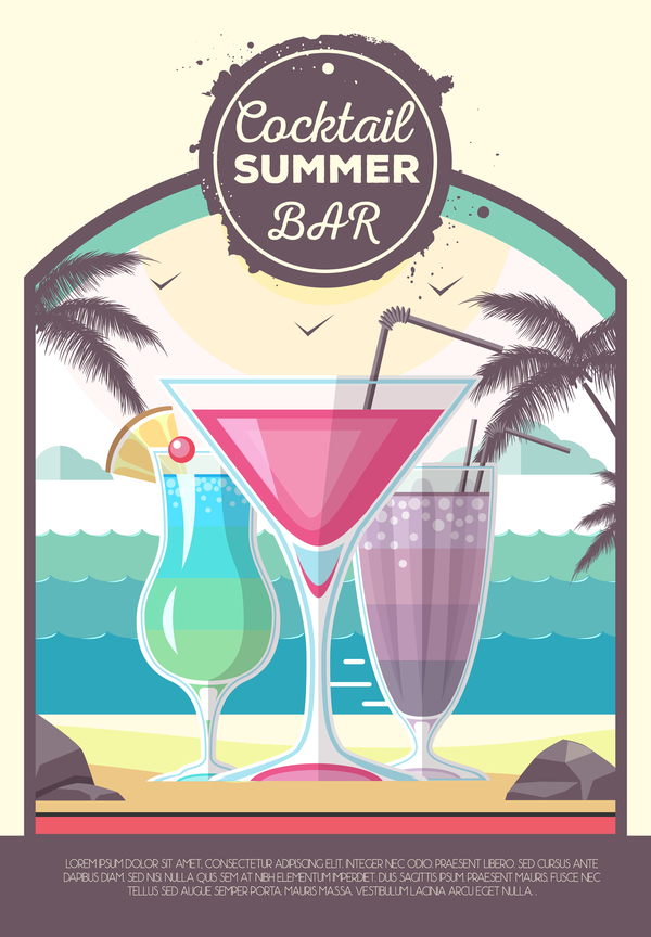 summer poster cocktail bar 